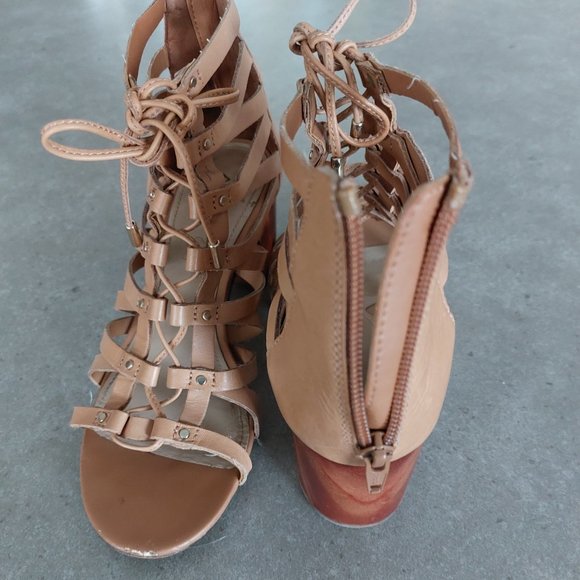 ALDO "Myssi" Women's Laced Up Open Toe Gladiator Sandals - Camel - Size 7 M - Picture 5 of 13